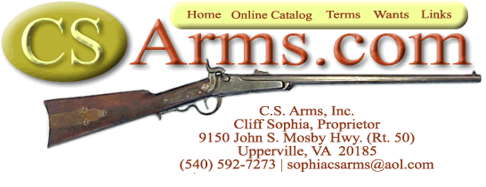 C.S. Arms, Inc.
Cliff Sophia, Proprietor
9150 John S. Mosby Hwy. (Rt. 50)
Upperville, VA  20185
(540) 592-7273 | sophiacsarms@aol.com
Open 10am - 5pm, Tuesday - Saturday